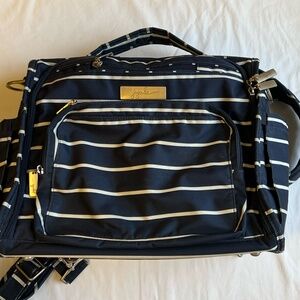JUJUBE SATCHEL DIAPER BAG - Navy + White Print